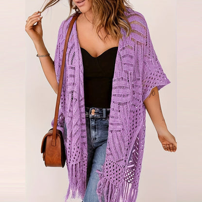 🔥 50% OFF TODAY! 🌴 Women's Open-Front Knit Cover-Up ✨ Lightweight, Breezy & Perfect for Summer