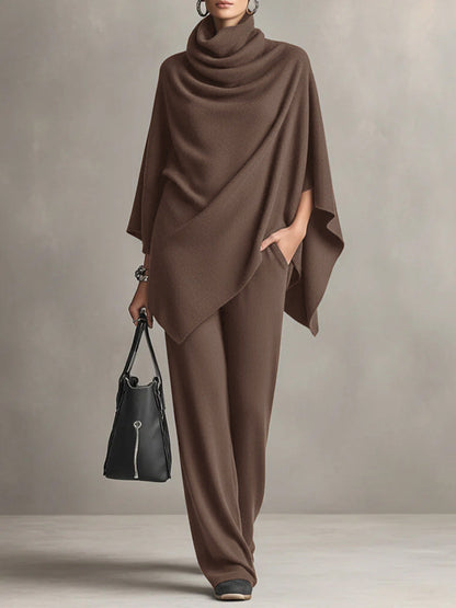 Renai - Soft-Touch Draped Two-Piece Set