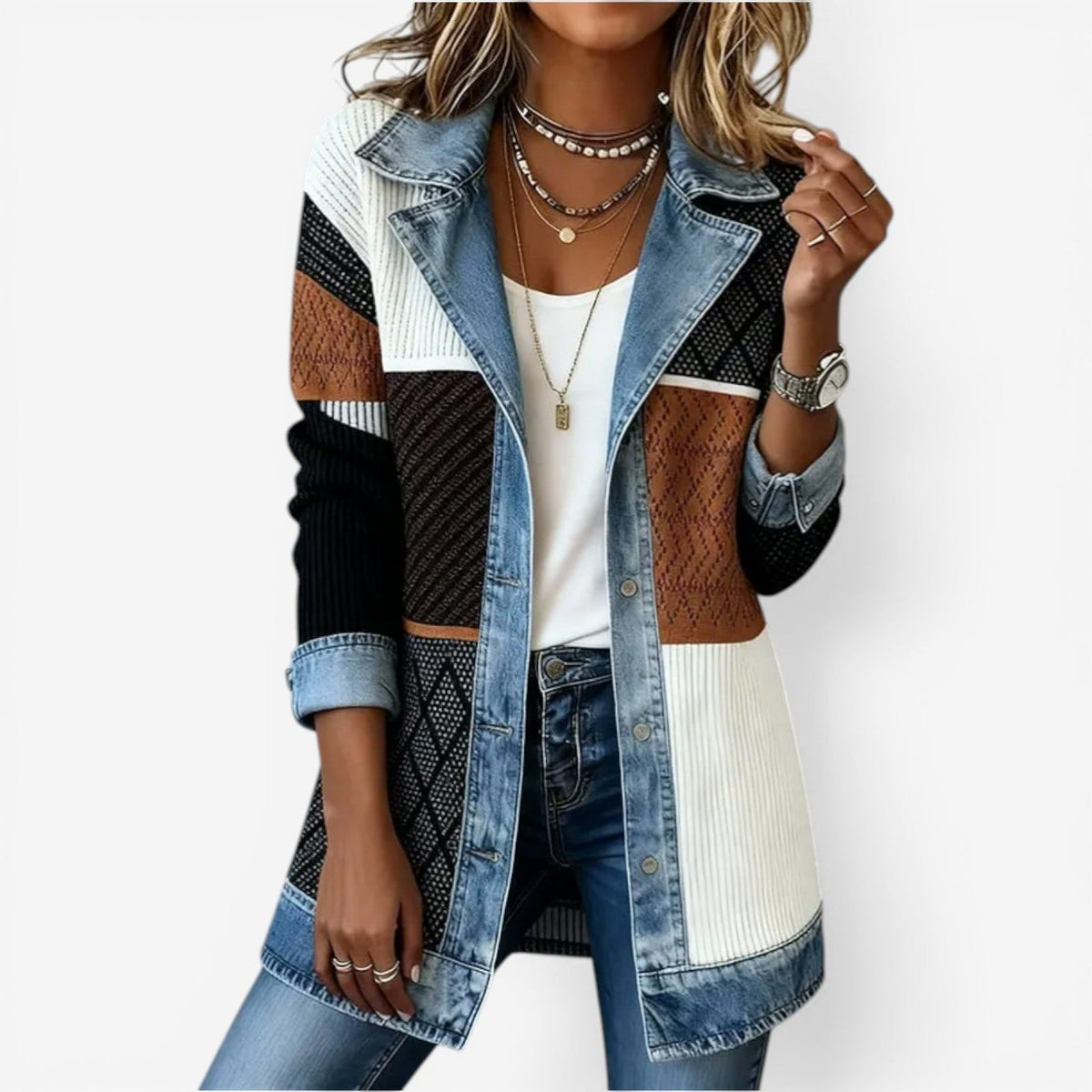 Soretta - Textured Open-Front Jacket