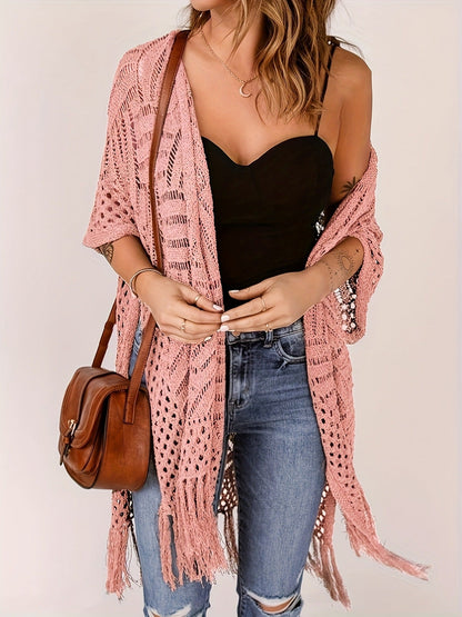 🔥 50% OFF TODAY! 🌴 Women's Open-Front Knit Cover-Up ✨ Lightweight, Breezy & Perfect for Summer