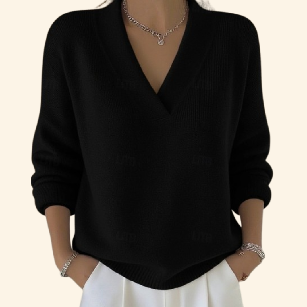 Vona - Soft-Touch V-Neck Knit Sweater