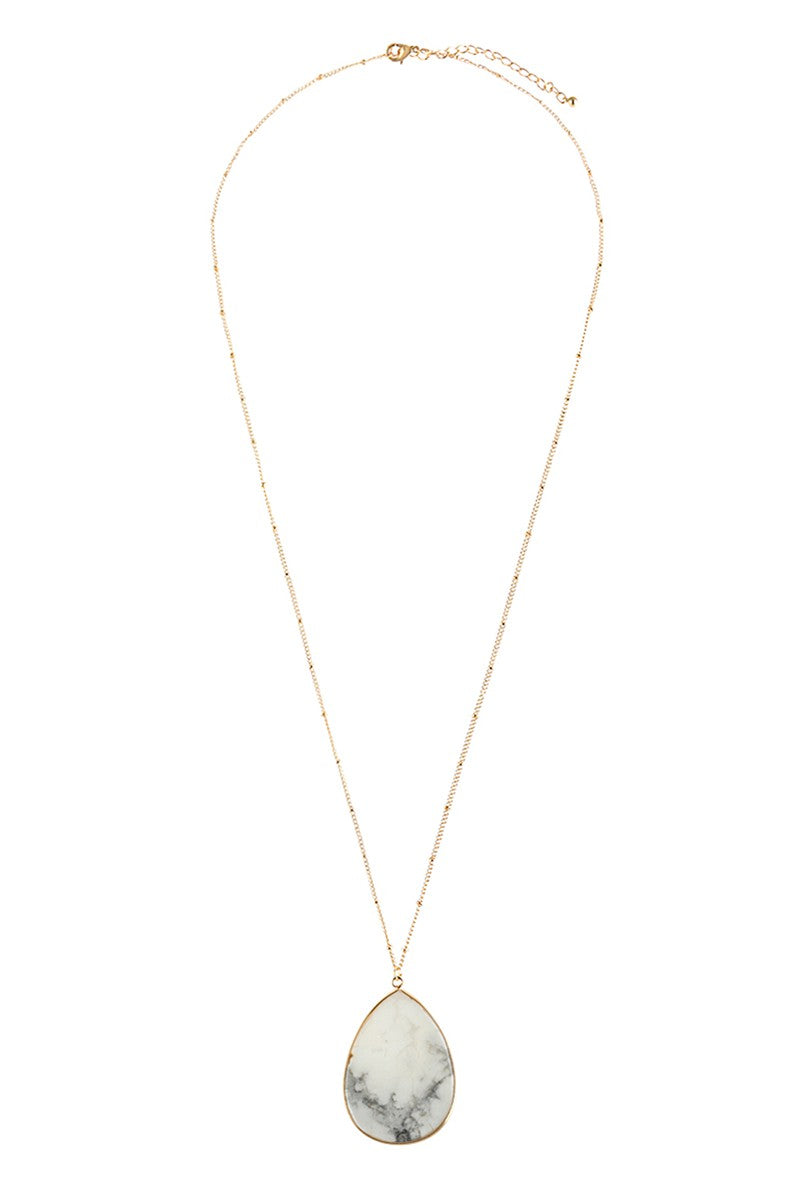 Oval Stone Pendant Necklace