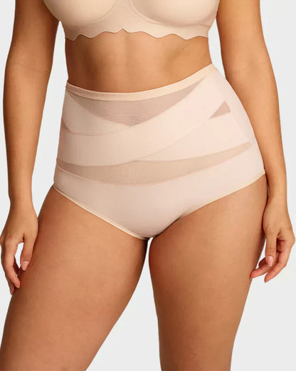 🔥Buy 1 Get 2 Free (3 PCS)✨Plus-Size High-Waist Cross Tummy Control Panties