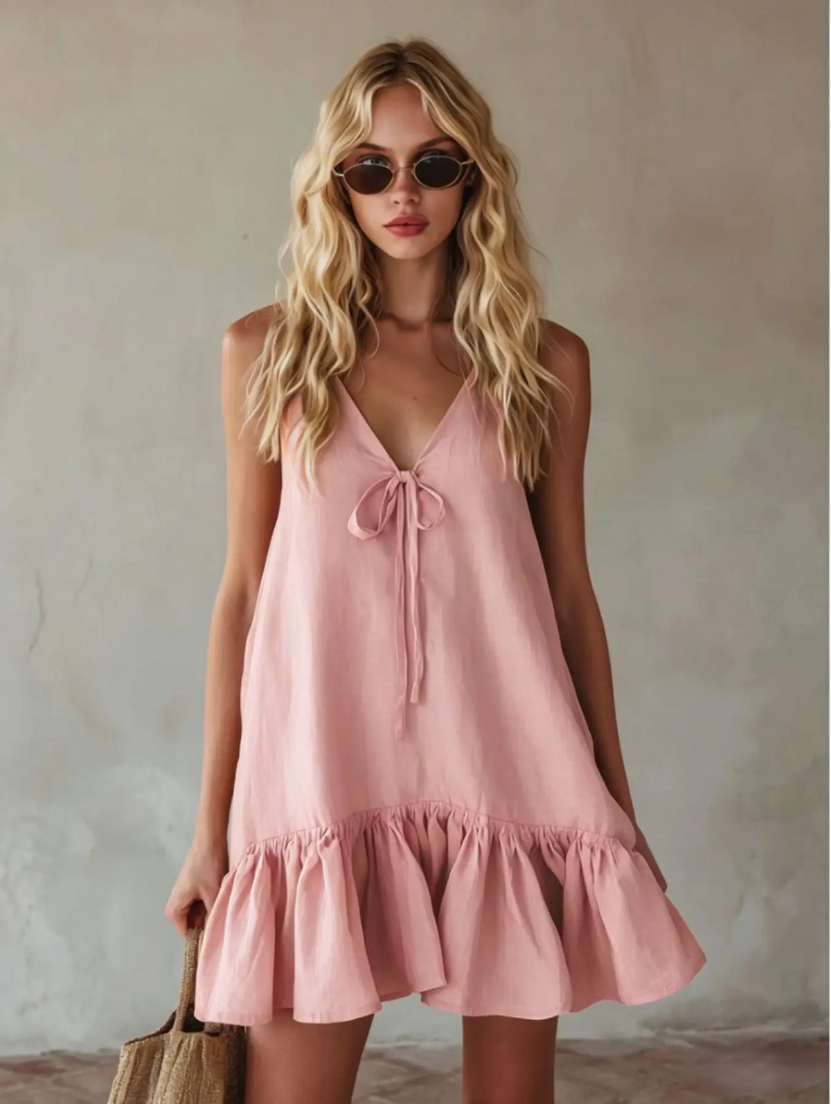 Robe Bohémienne Rose Pastel