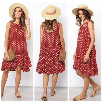 Robe d'été à pois jaune bohème