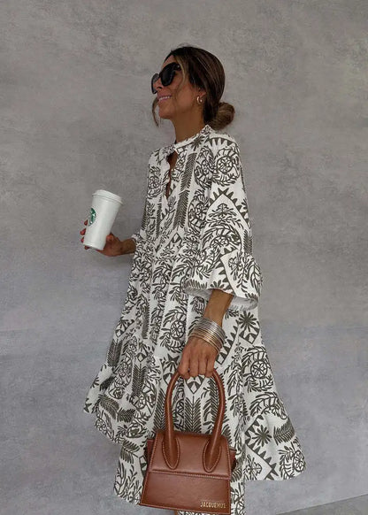 Robe loose bohème imprimée vintage