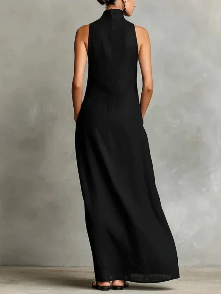 Orietta - Sleeveless High Neck Maxi Dress