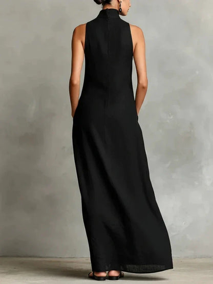 Orietta - Sleeveless High Neck Maxi Dress