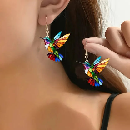 Ravellia - Colorful Hummingbird Drop Earrings