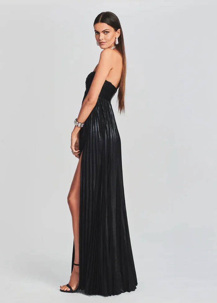 Robe bustier chic argentée pour témoin de mariage