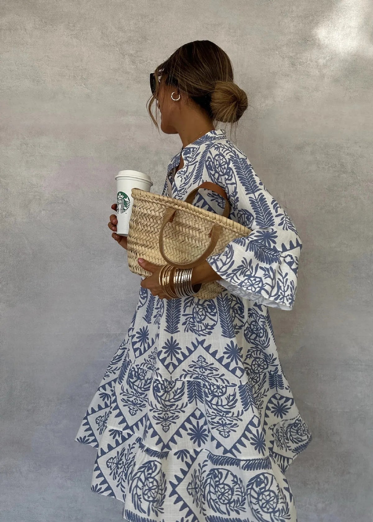 Robe loose bohème imprimée vintage