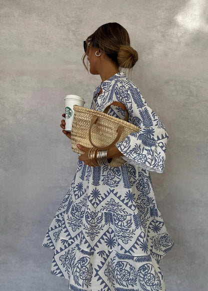 Robe loose bohème imprimée vintage