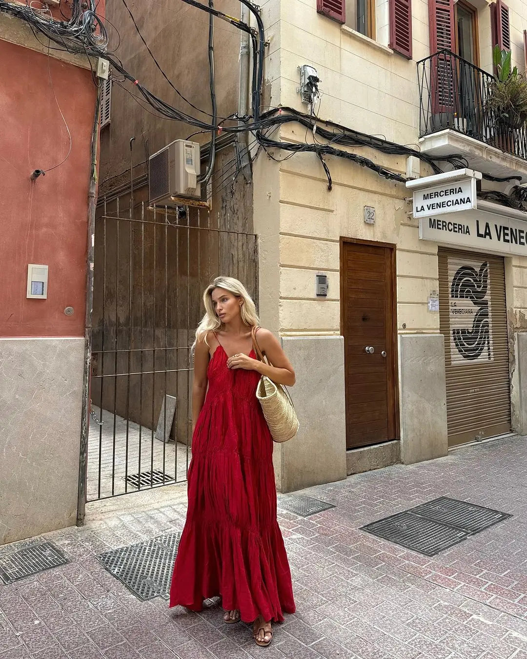 Robe longue marron chic a bretelles