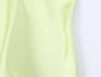 Robe de Soirée Jaune Citron Satinée Bustier