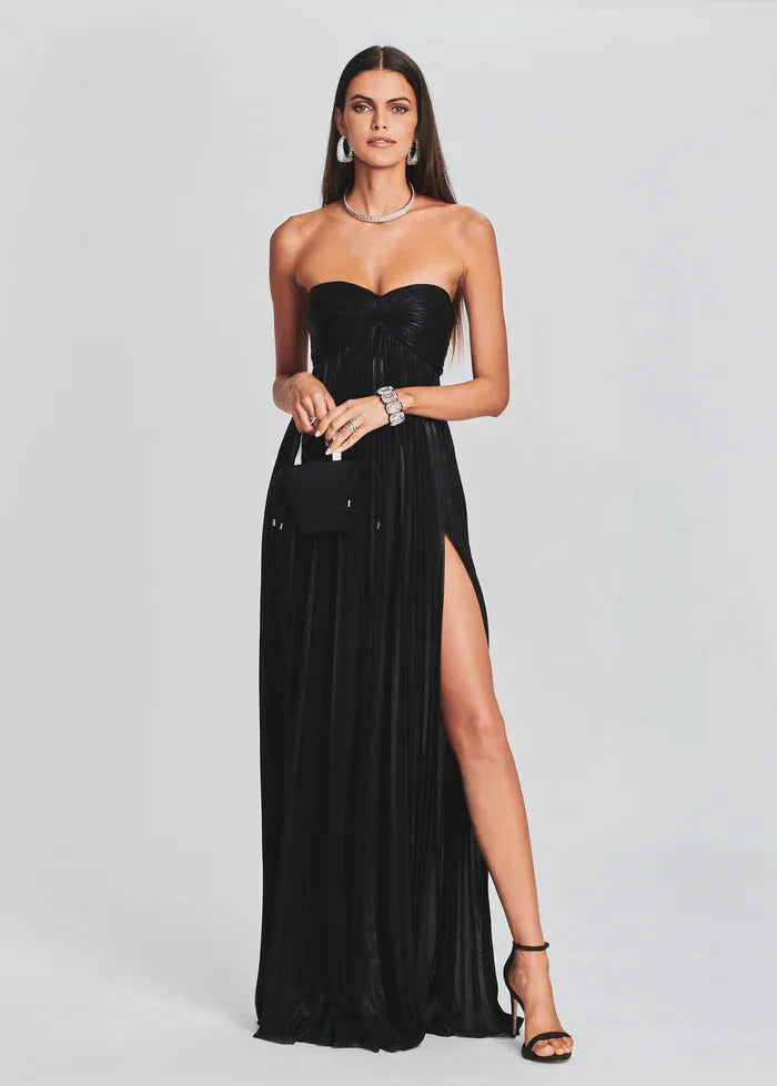 Robe bustier chic argentée pour témoin de mariage