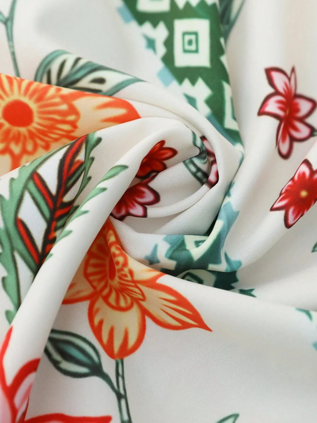 Robe Courte Décontractée Bohème à Imprimé Floral Sans Manches pour Femme