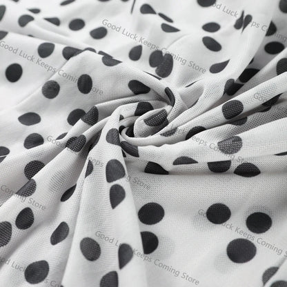 Robe à bretelles à pois chic