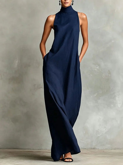 Orietta - Sleeveless High Neck Maxi Dress