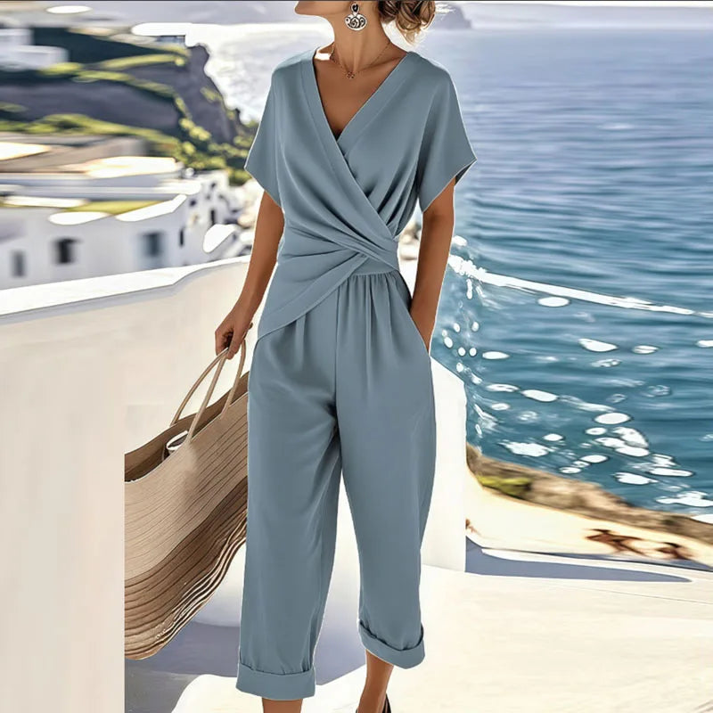 Viora - Soft-Touch Wrap Two-Piece Set
