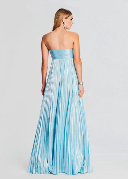 Robe bustier chic blanche brillante pour mariage
