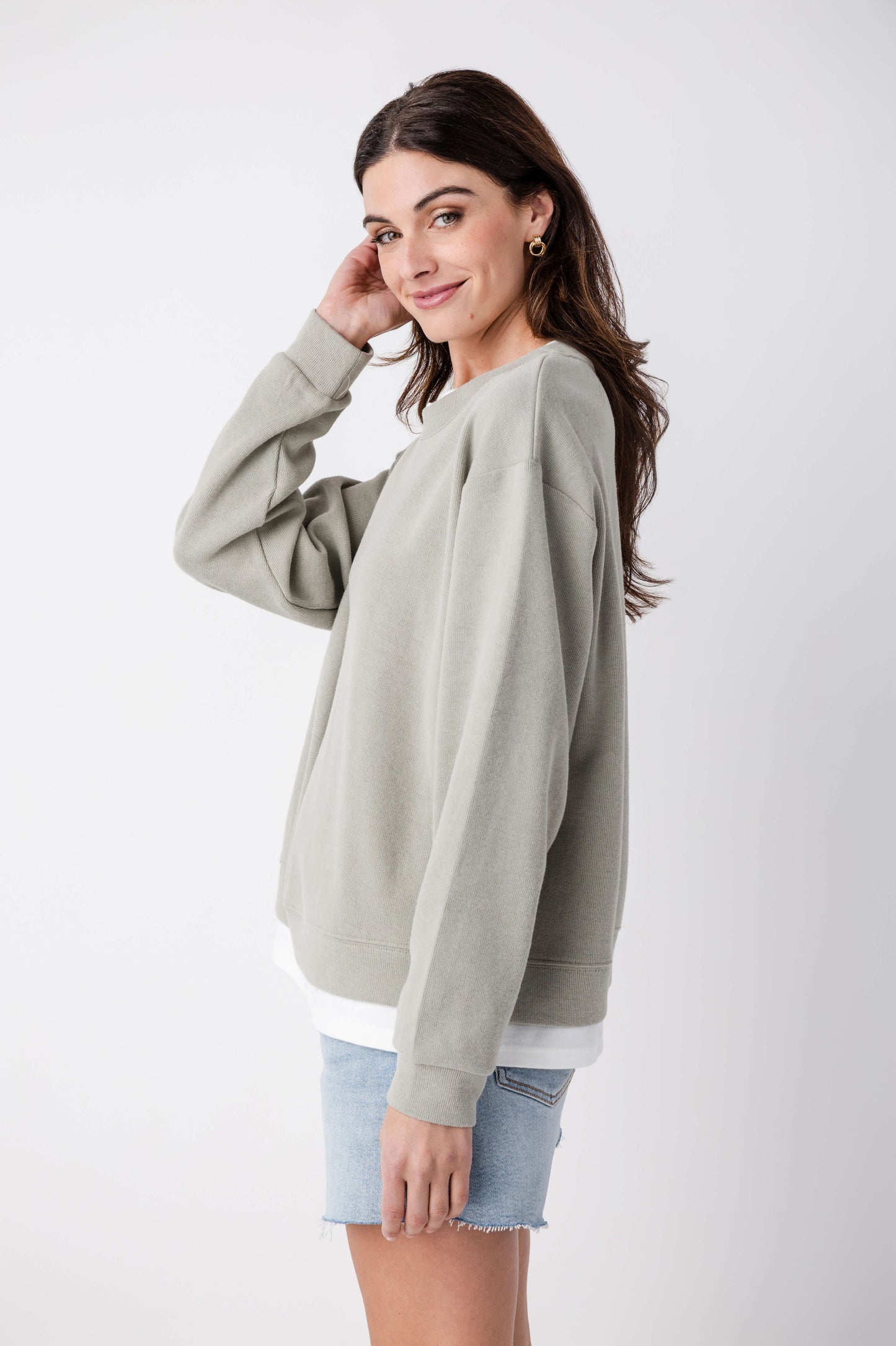 Women's Casual Basic Crewneck Pullover Sweatshirt
