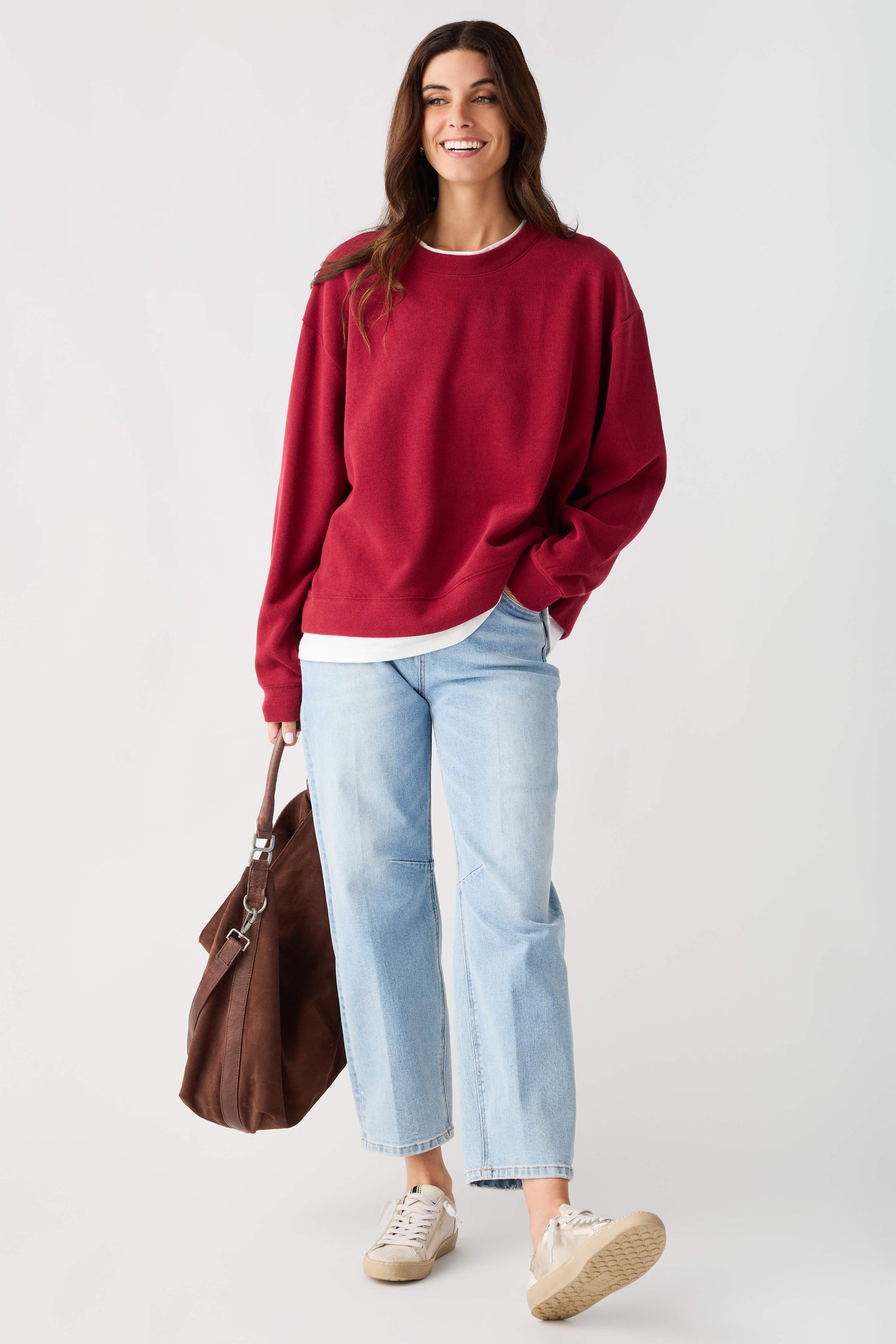 Women's Casual Basic Crewneck Pullover Sweatshirt