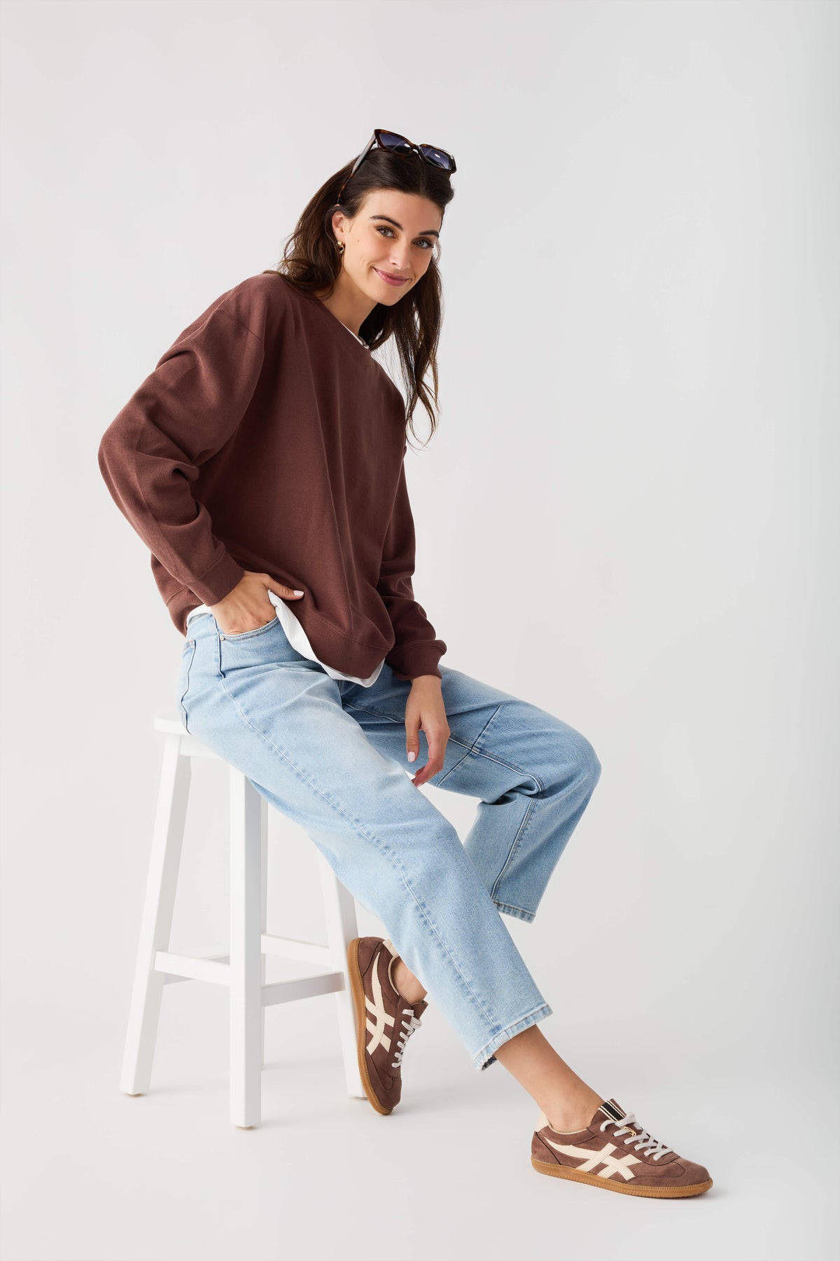 Women's Casual Basic Crewneck Pullover Sweatshirt