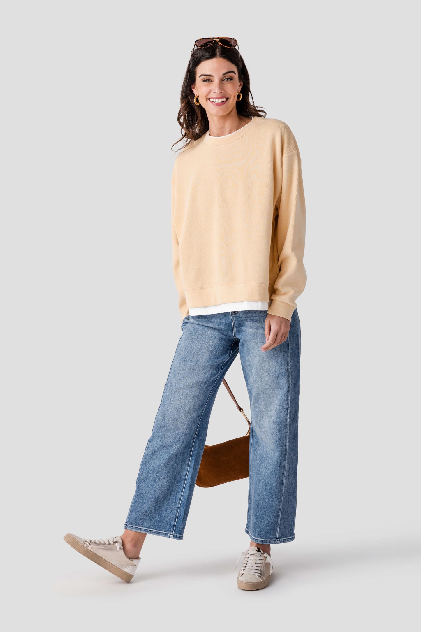 Women's Casual Basic Crewneck Pullover Sweatshirt