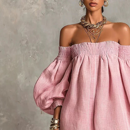 Robe rose pastel bohème