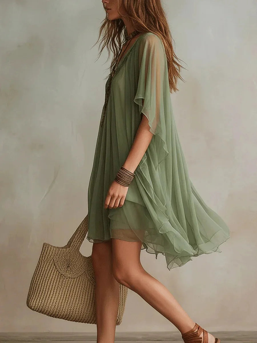Robe en mousseline transparente