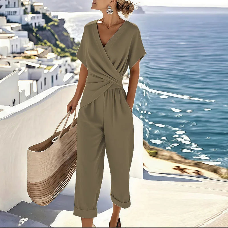 Viora - Soft-Touch Wrap Two-Piece Set