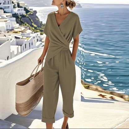 Viora - Soft-Touch Wrap Two-Piece Set