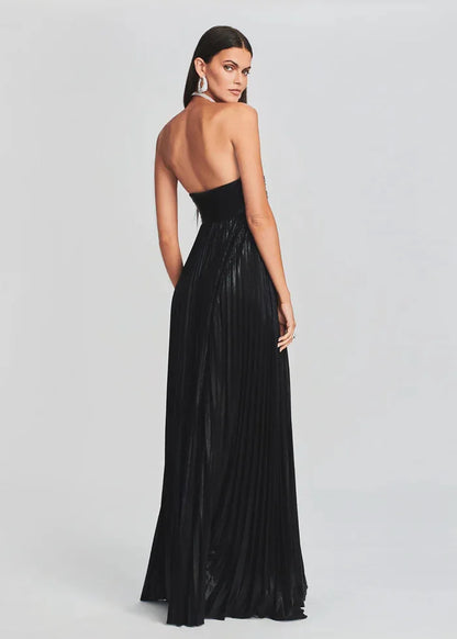 Robe bustier chic blanche brillante pour mariage