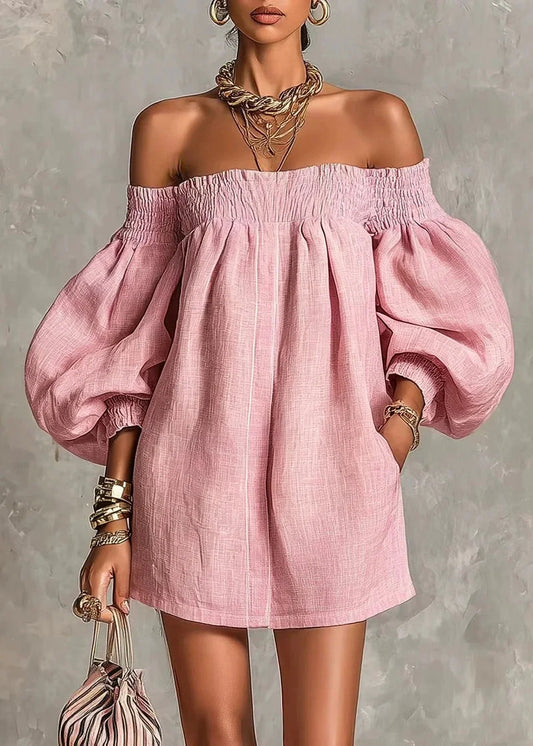 Robe rose pastel bohème