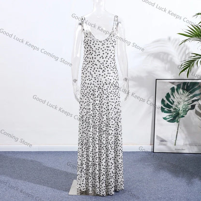 Robe à bretelles à pois chic