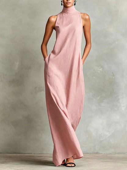Orietta - Sleeveless High Neck Maxi Dress