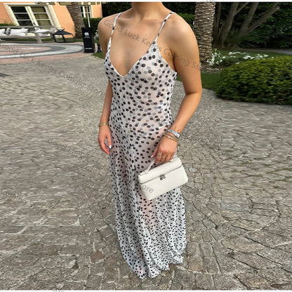 Robe à bretelles à pois chic
