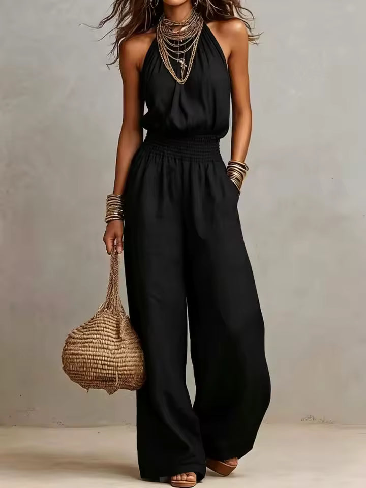 Elenie - Lightweight Halter-Neck Jumpsuit