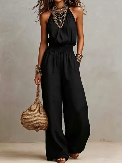 Elenie - Lightweight Halter-Neck Jumpsuit