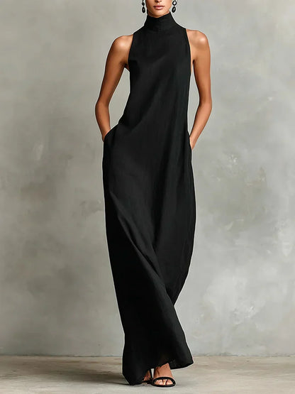 Orietta - Sleeveless High Neck Maxi Dress