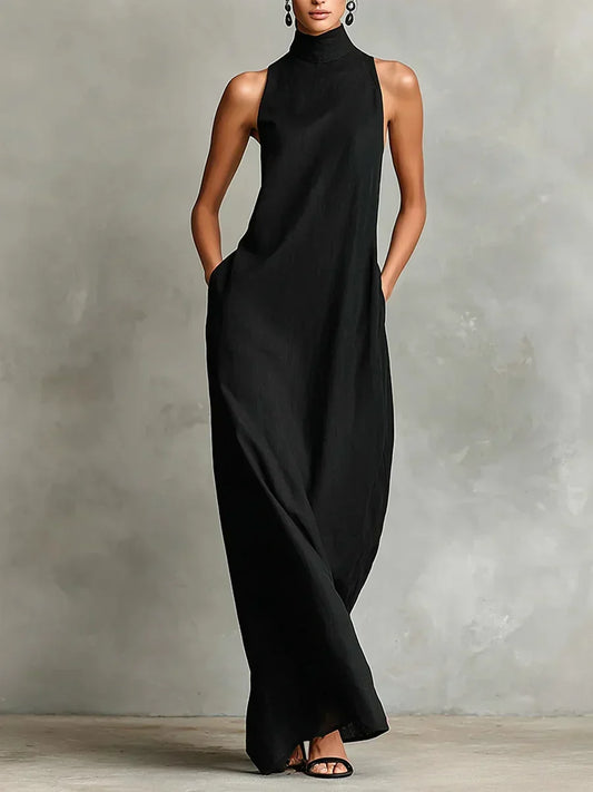 Orietta - Sleeveless High Neck Maxi Dress