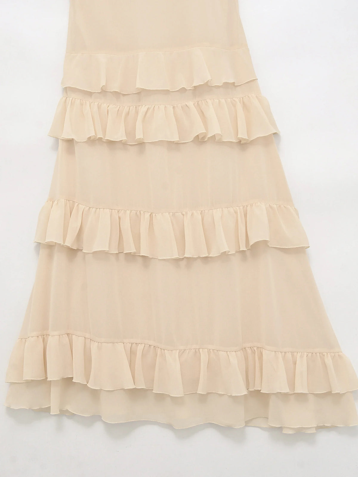 Robe Beige à Volants