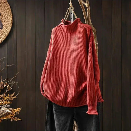 Oriane - Textured Mock-Neck Sweater