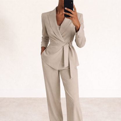 Galiah - Tailored Tie-Waist Suit Set