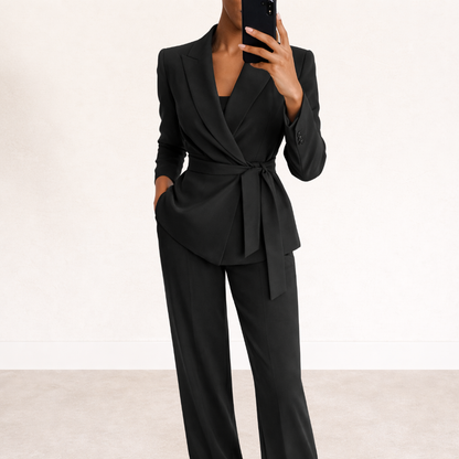 Galiah - Tailored Tie-Waist Suit Set