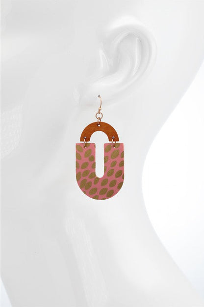 Wood Drop Arch Earring