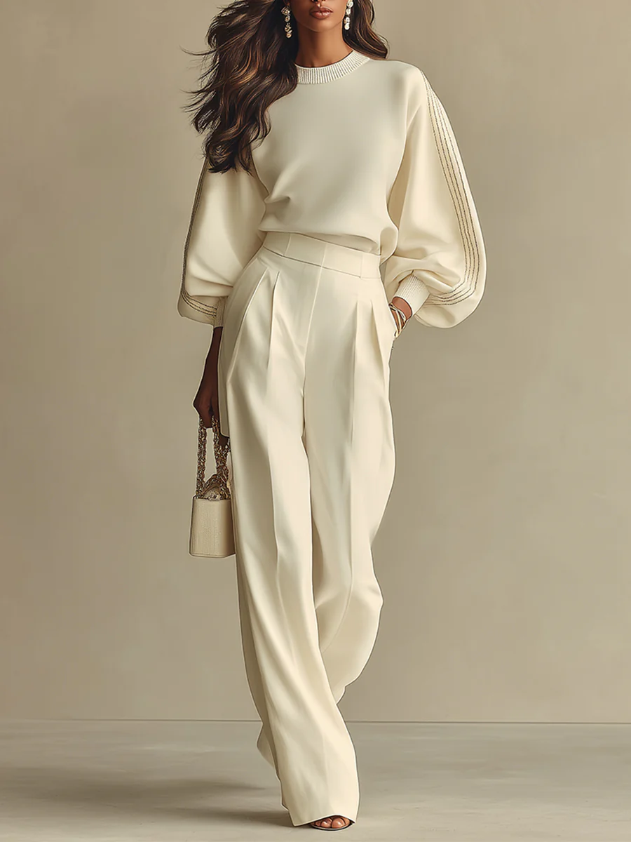 Mera - Soft-Touch Wide-Leg Trouser Set
