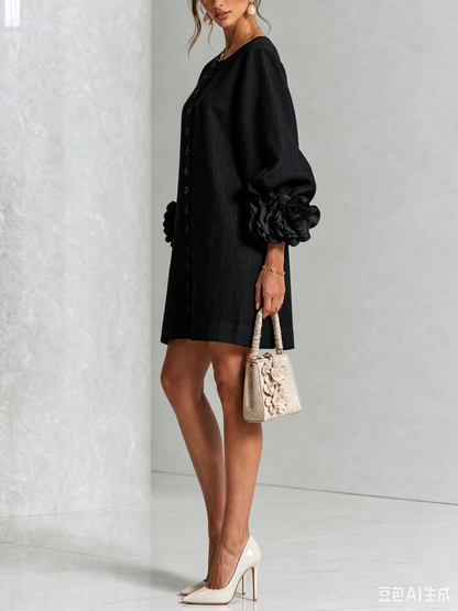 Elovienne - Textured Linen Mini Dress