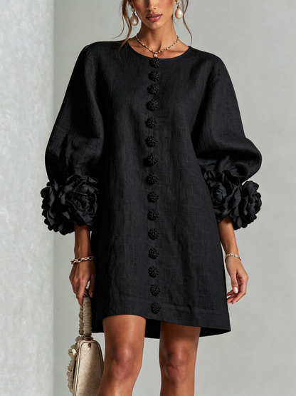 Elovienne - Textured Linen Mini Dress