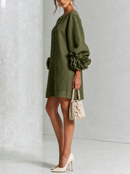 Elovienne - Textured Linen Mini Dress